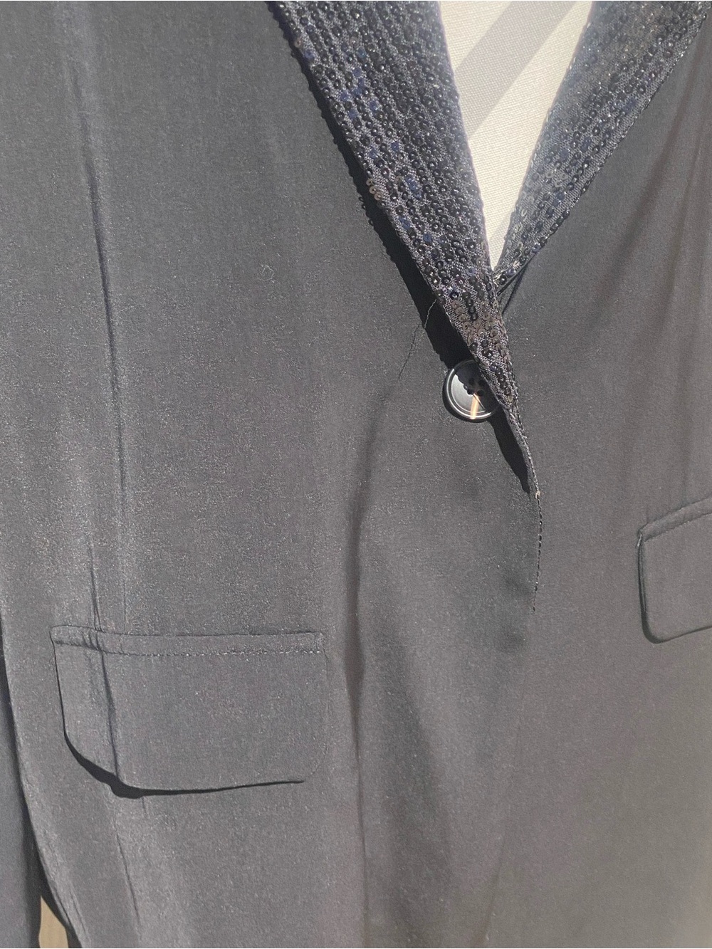 Vici Large Black Sequin Lapel Blazer - Picture 4 of 12